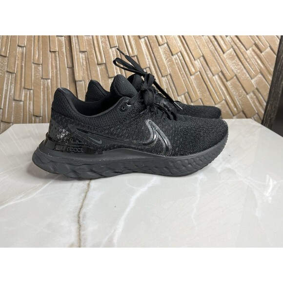 Nike React Infinity Run Flyknit 3 Triple Black DH5392-005 Sneakers Shoes Men 9.5 - Picture 2 of 11